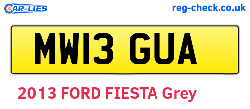 MW13GUA are the vehicle registration plates.