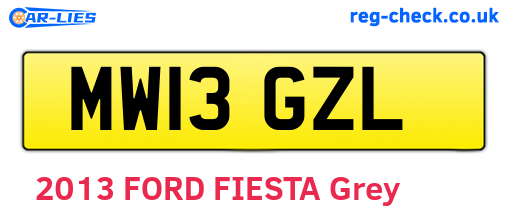 MW13GZL are the vehicle registration plates.