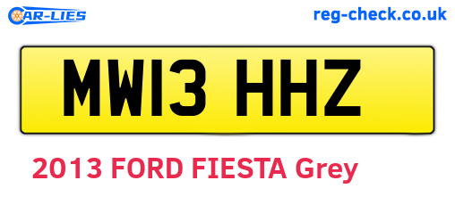 MW13HHZ are the vehicle registration plates.