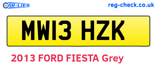 MW13HZK are the vehicle registration plates.