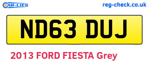 ND63DUJ are the vehicle registration plates.