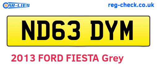 ND63DYM are the vehicle registration plates.