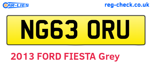 NG63ORU are the vehicle registration plates.