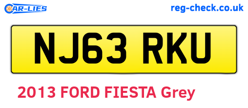 NJ63RKU are the vehicle registration plates.
