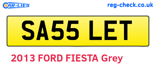 SA55LET are the vehicle registration plates.