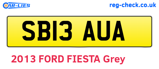 SB13AUA are the vehicle registration plates.