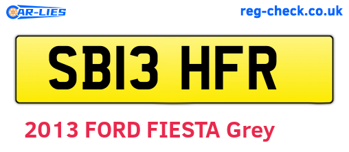 SB13HFR are the vehicle registration plates.