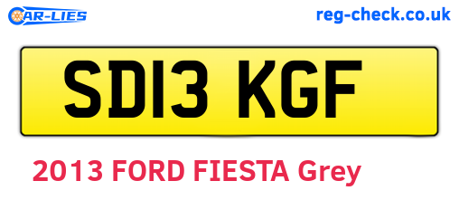 SD13KGF are the vehicle registration plates.