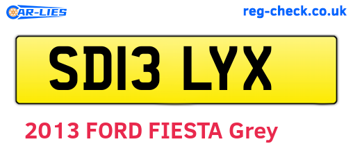 SD13LYX are the vehicle registration plates.