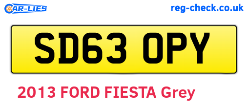 SD63OPY are the vehicle registration plates.