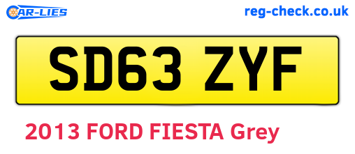 SD63ZYF are the vehicle registration plates.