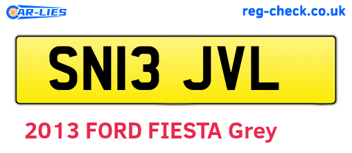 SN13JVL are the vehicle registration plates.
