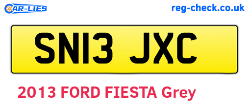 SN13JXC are the vehicle registration plates.