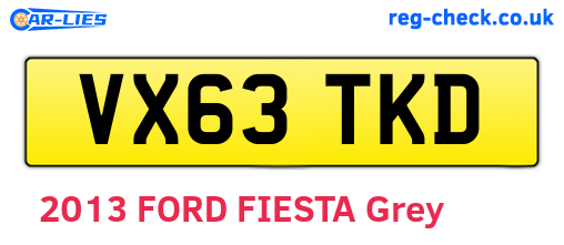 VX63TKD are the vehicle registration plates.