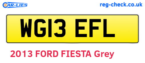 WG13EFL are the vehicle registration plates.