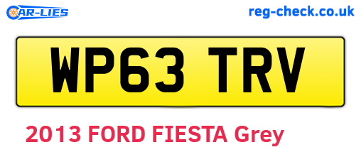WP63TRV are the vehicle registration plates.