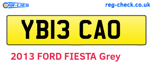 YB13CAO are the vehicle registration plates.