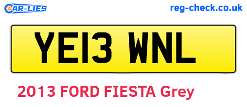 YE13WNL are the vehicle registration plates.