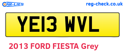 YE13WVL are the vehicle registration plates.