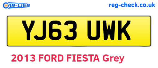 YJ63UWK are the vehicle registration plates.