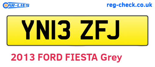 YN13ZFJ are the vehicle registration plates.