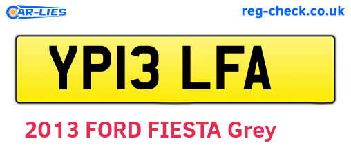 YP13LFA are the vehicle registration plates.