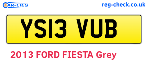 YS13VUB are the vehicle registration plates.
