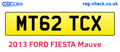 MT62TCX are the vehicle registration plates.
