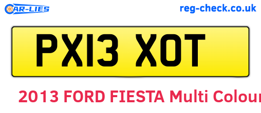 PX13XOT are the vehicle registration plates.