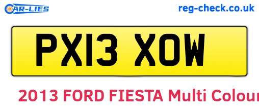 PX13XOW are the vehicle registration plates.
