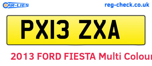 PX13ZXA are the vehicle registration plates.