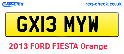 GX13MYW are the vehicle registration plates.