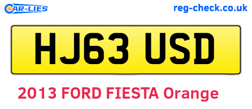 HJ63USD are the vehicle registration plates.