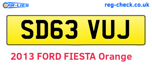SD63VUJ are the vehicle registration plates.