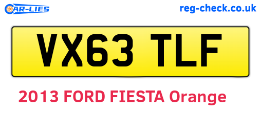 VX63TLF are the vehicle registration plates.