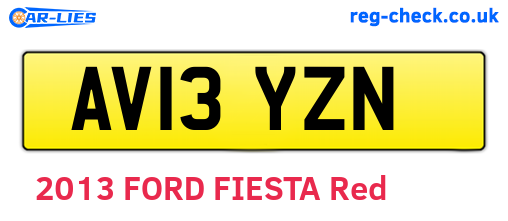 AV13YZN are the vehicle registration plates.