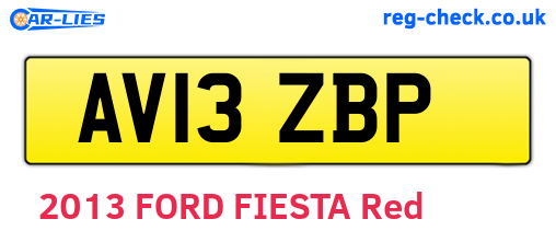 AV13ZBP are the vehicle registration plates.