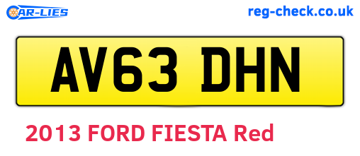 AV63DHN are the vehicle registration plates.