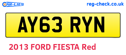 AY63RYN are the vehicle registration plates.