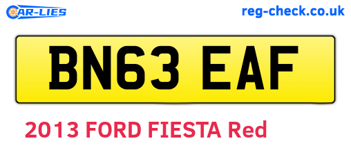 BN63EAF are the vehicle registration plates.