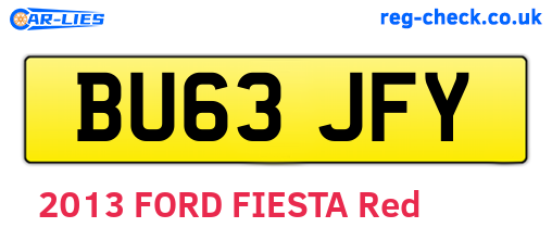 BU63JFY are the vehicle registration plates.
