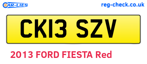 CK13SZV are the vehicle registration plates.