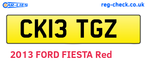 CK13TGZ are the vehicle registration plates.
