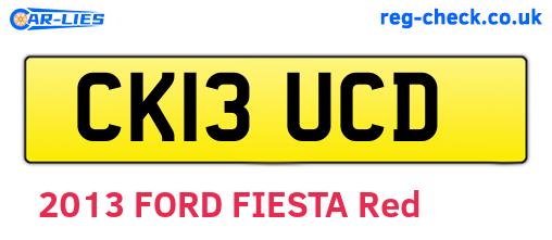 CK13UCD are the vehicle registration plates.