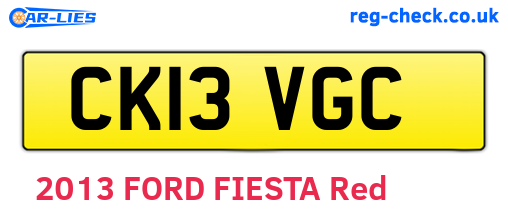CK13VGC are the vehicle registration plates.