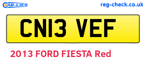 CN13VEF are the vehicle registration plates.