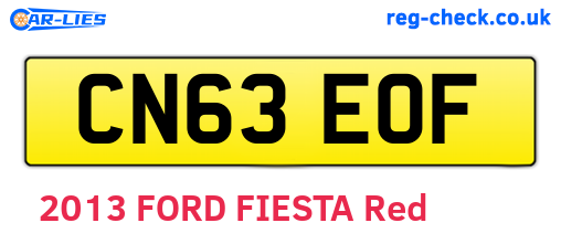 CN63EOF are the vehicle registration plates.