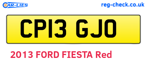 CP13GJO are the vehicle registration plates.
