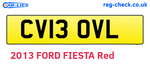 CV13OVL are the vehicle registration plates.