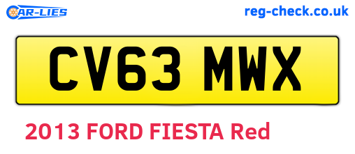 CV63MWX are the vehicle registration plates.